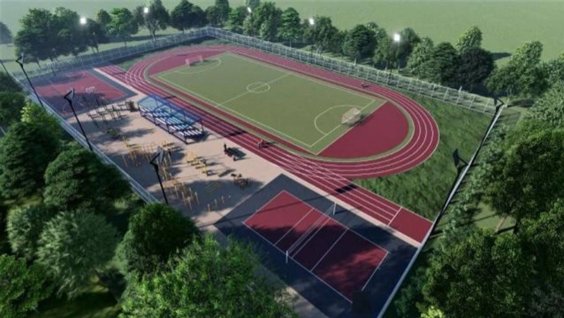 В ТЫМОВСКОМ ВЕДУТСЯ РАБОТЫ  ПО СТРОИТЕЛЬСТВУ "УМНОЙ" СПОРТПЛОЩАДКИ 